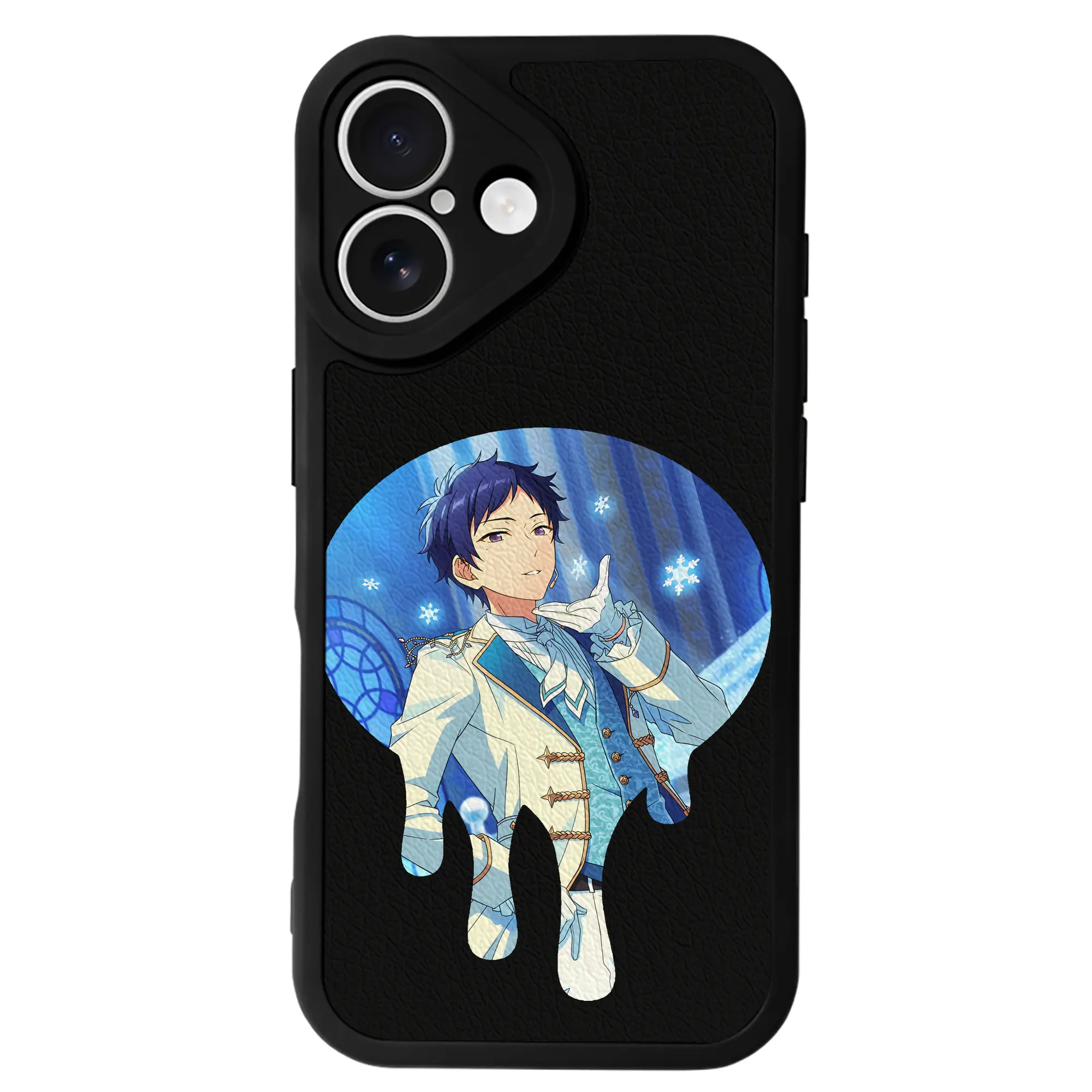 あんさん ぶる グッズ fine 伏見弓弦 - IPhone 16シリーズ対応 ・ シリコンスマホケース ・ レザー調 ・ 高精度フィット ・ 耐衝撃 ・ ワイヤレス充電対応 ・ 精密カット